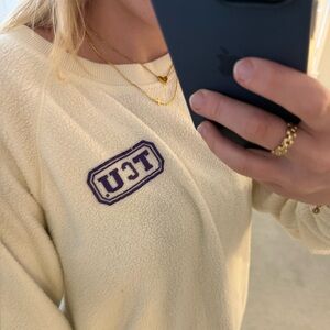 Cream/white TCU crewneck sweatshirt/fleece